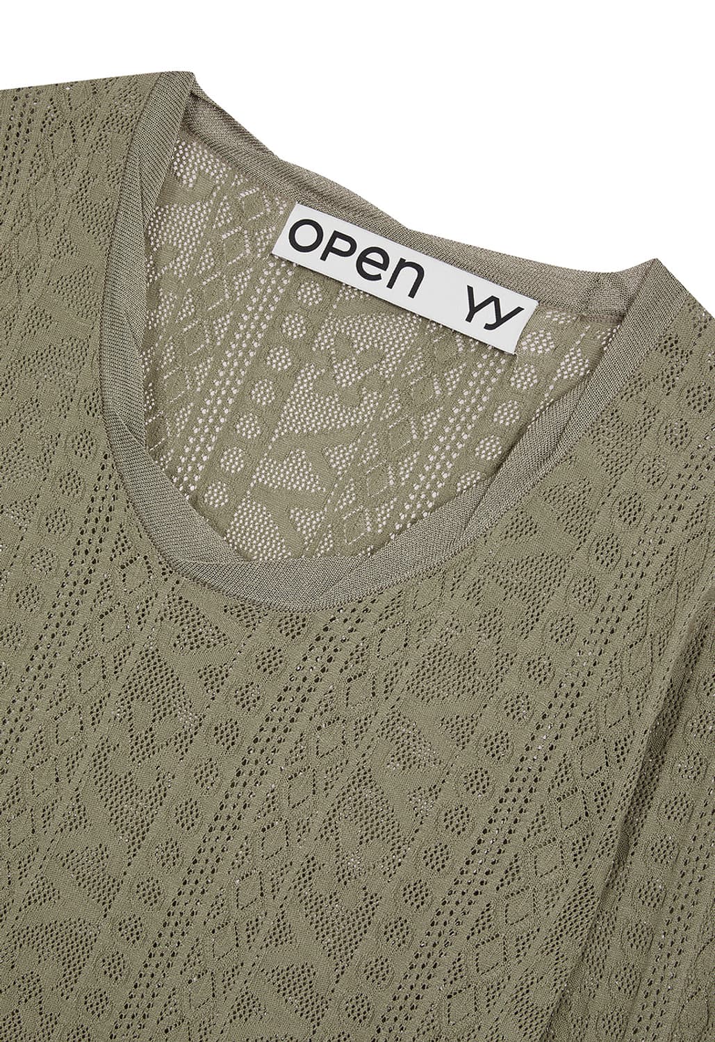 Open yy) YY JACQUARD PULLOVER, 카키 상품이미지2