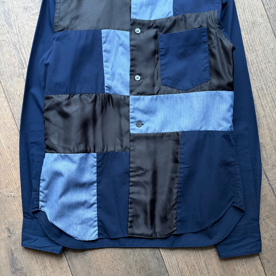 Patchwork Round Collar Blouse 상품이미지4