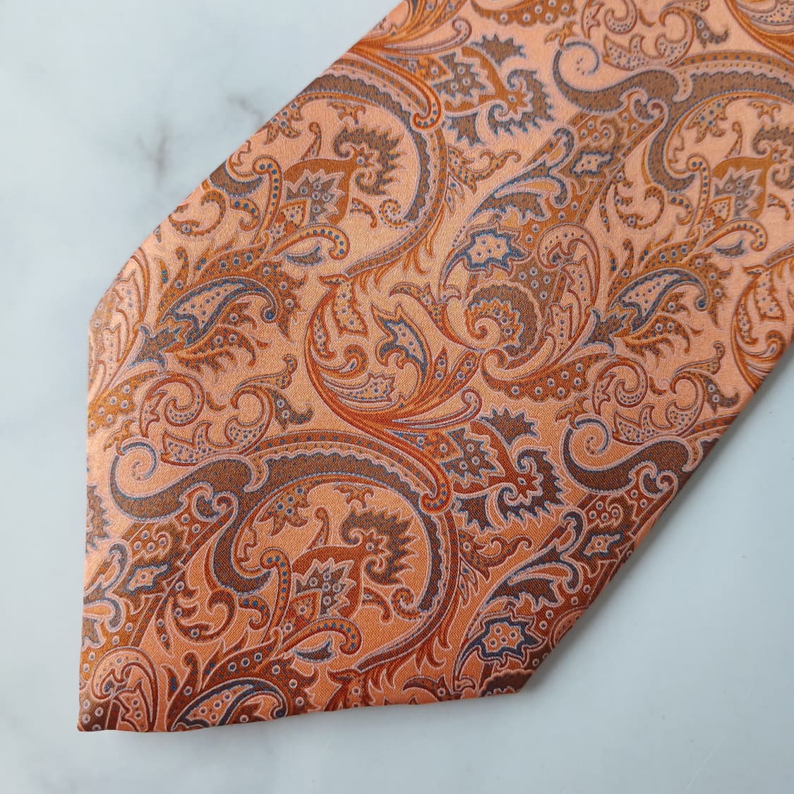 스테파노 리치 오렌지 페이즐리 넥타이 8.5cm S~A+등급 E827 상품이미지10