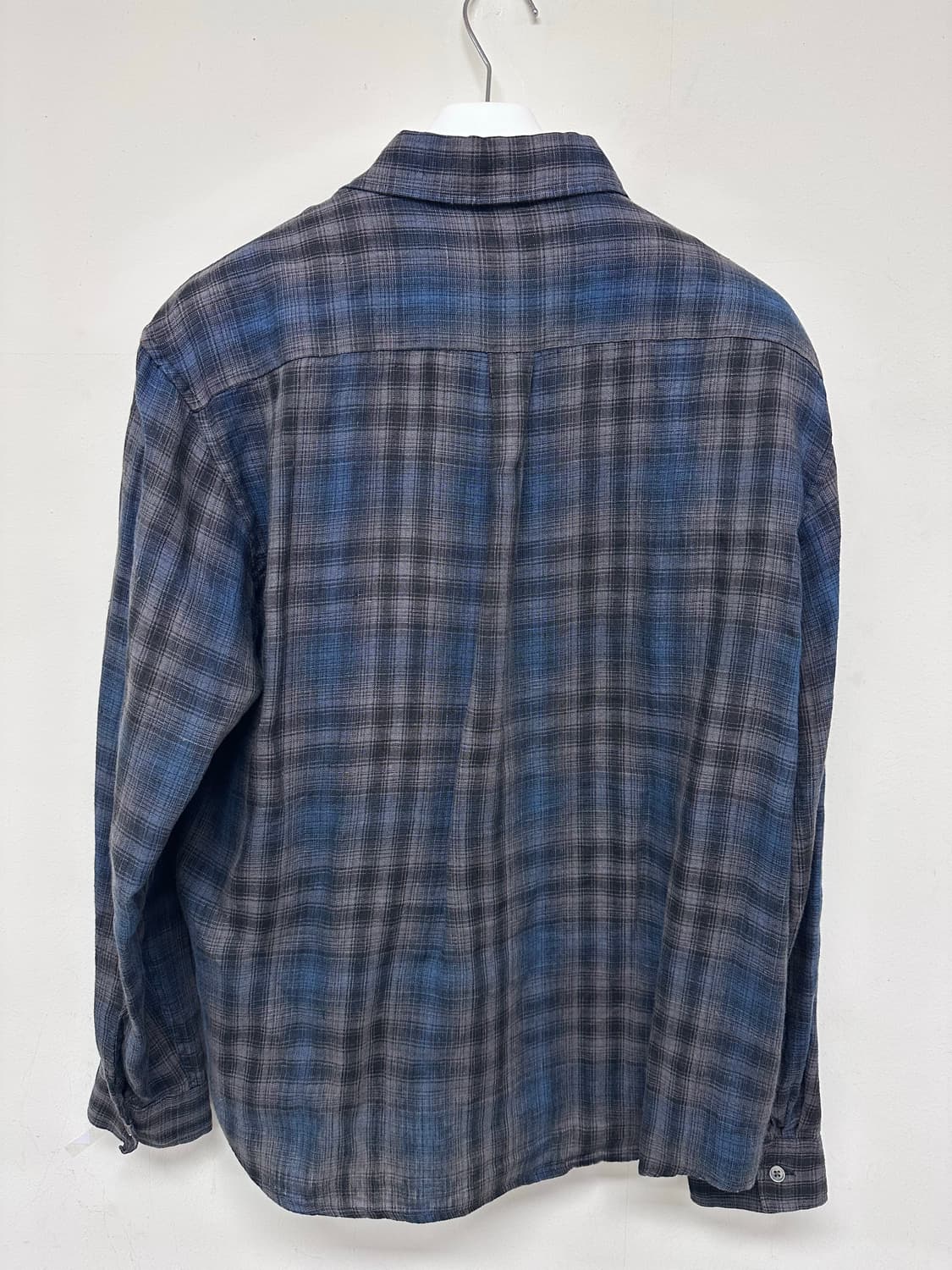 [3] 해칭룸 뮤지엄 셔츠 Linen Check 챠콜블루 상품이미지4