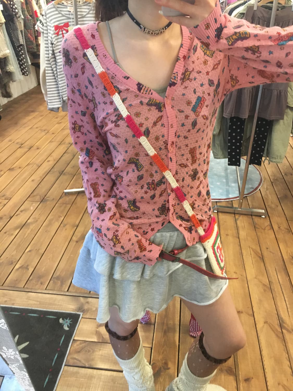 히스테릭글래머 핑크 와글 가디건 상품이미지4