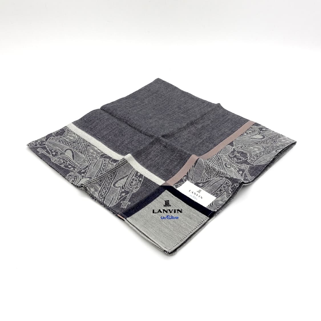 LANVIN 랑방 르네상스 디자인 시멘트 그레이 쁘띠 스카프 상품이미지5
