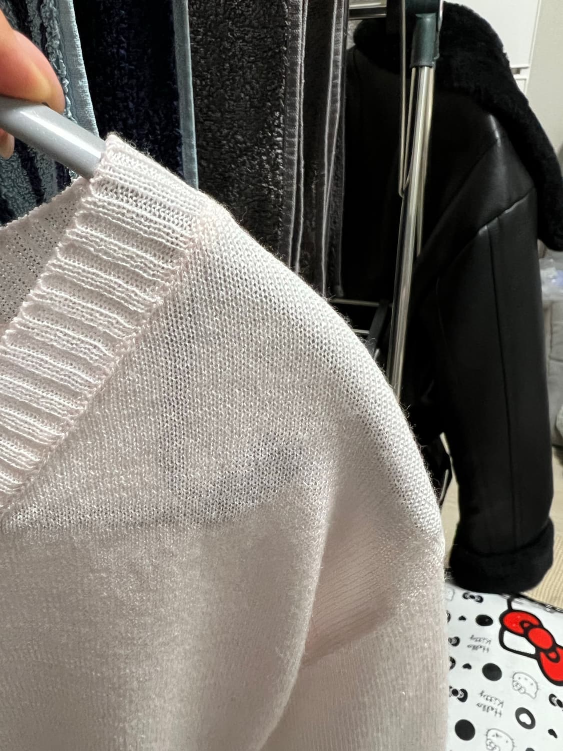 레이즈미야 아이리 셔링 니트 핑크 s 상품이미지7