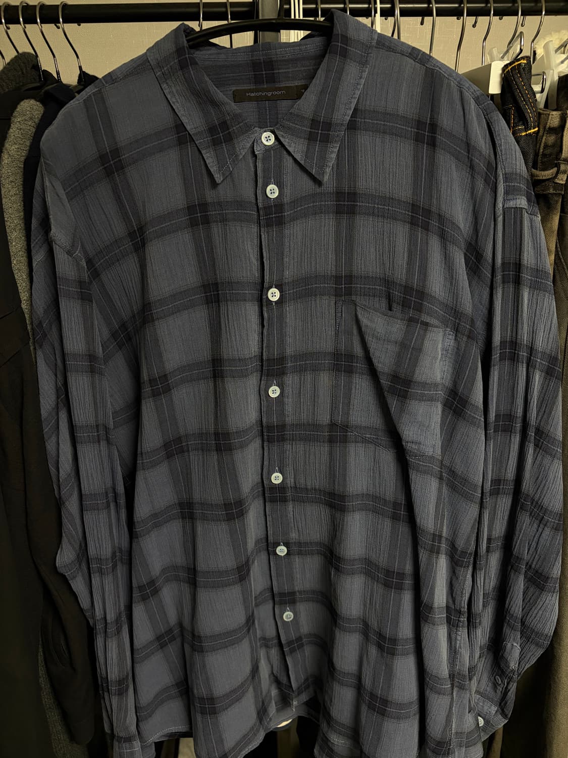 [4] 해칭룸 클래식 오버다이드 셔츠 블루  상품이미지3