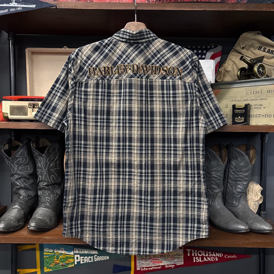 할리데이비슨 110th 엠브로이드 멀티 타탄체크 워크셔츠 N1182 상품이미지2