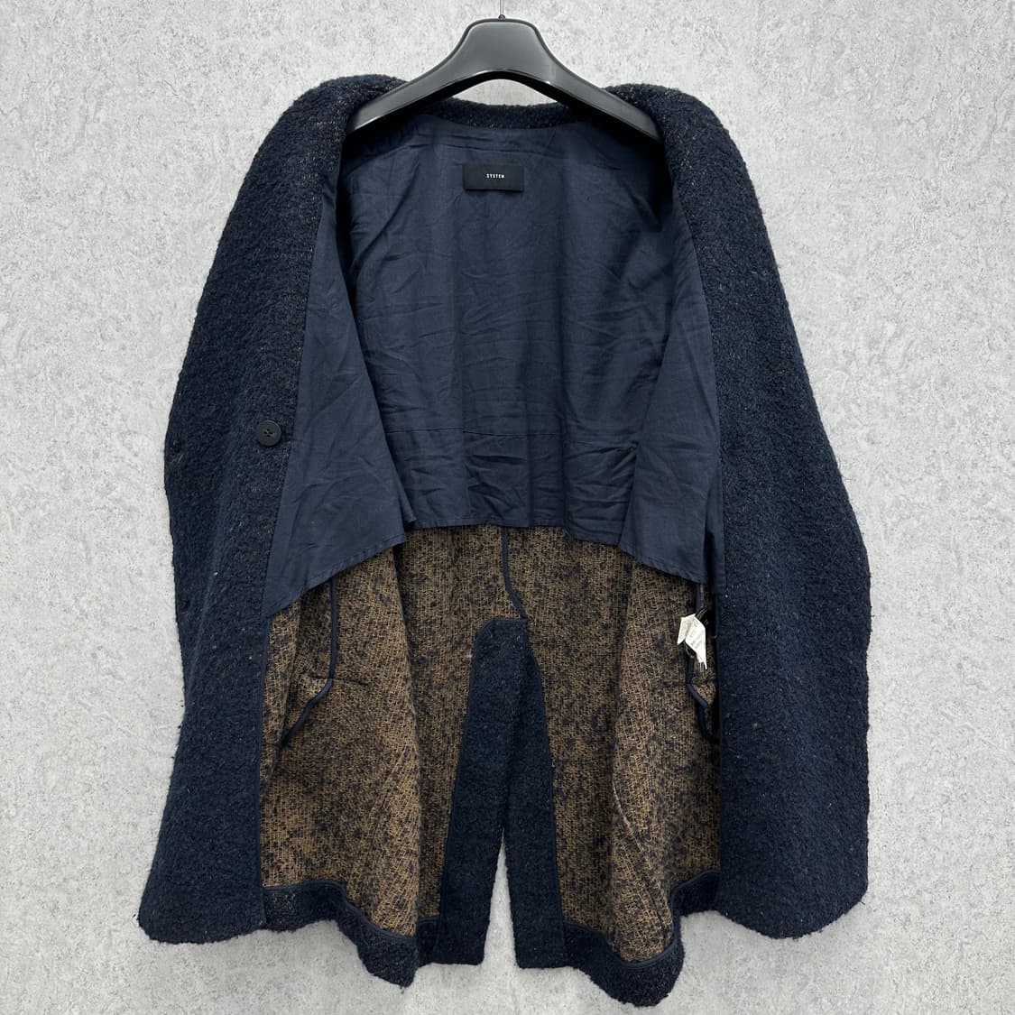 90 한섬 시스템 여자 오버핏 울 모헤어 더블 코트 상품이미지3