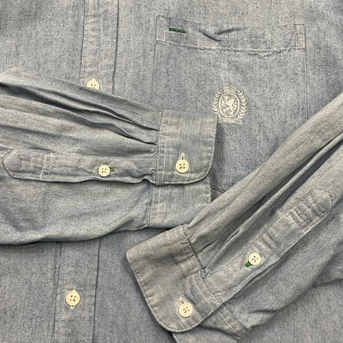 (M) 90s Tommy 올드 타미힐피거 데님 셔츠 상품이미지3