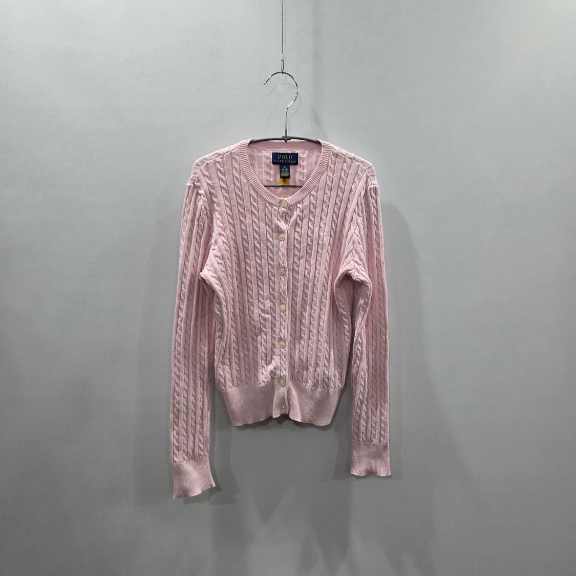폴로랄프로렌 걸즈 케이블 니트 가디건 연핑크 M/8/10  상품이미지1