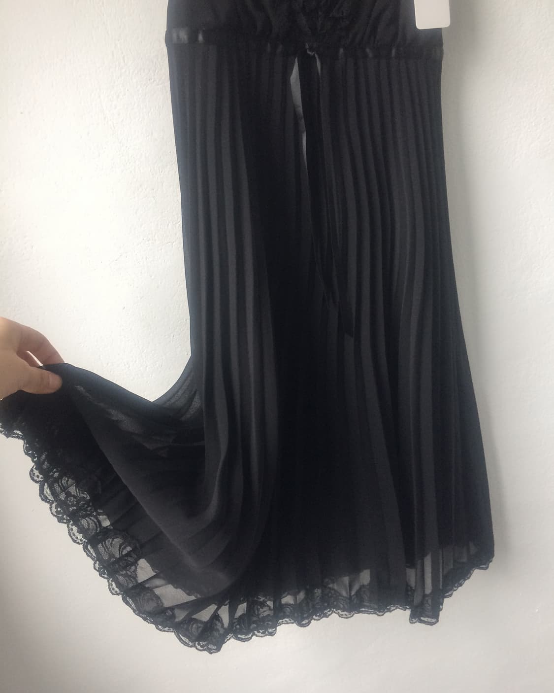 Lace point frill pleats sleeveless onepi 상품이미지6