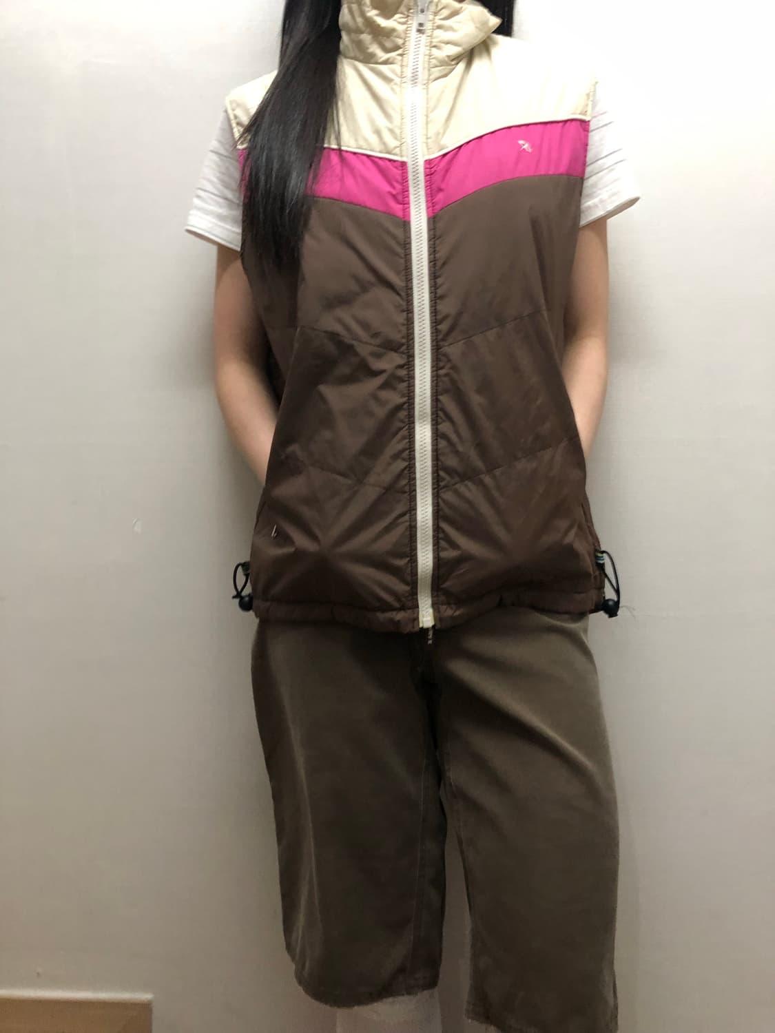 빈티지 아놀드파머 브라운 패딩 베스트 상품이미지4