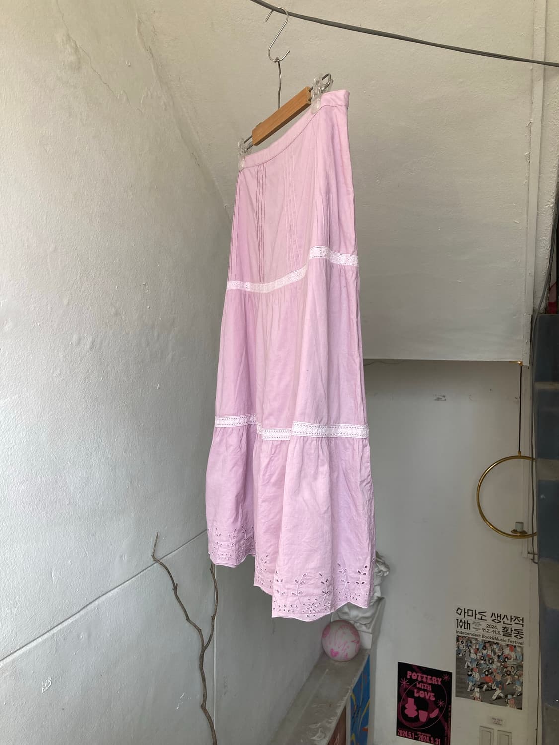 라일락 모리걸 레이스 롱 스커트 상품이미지8