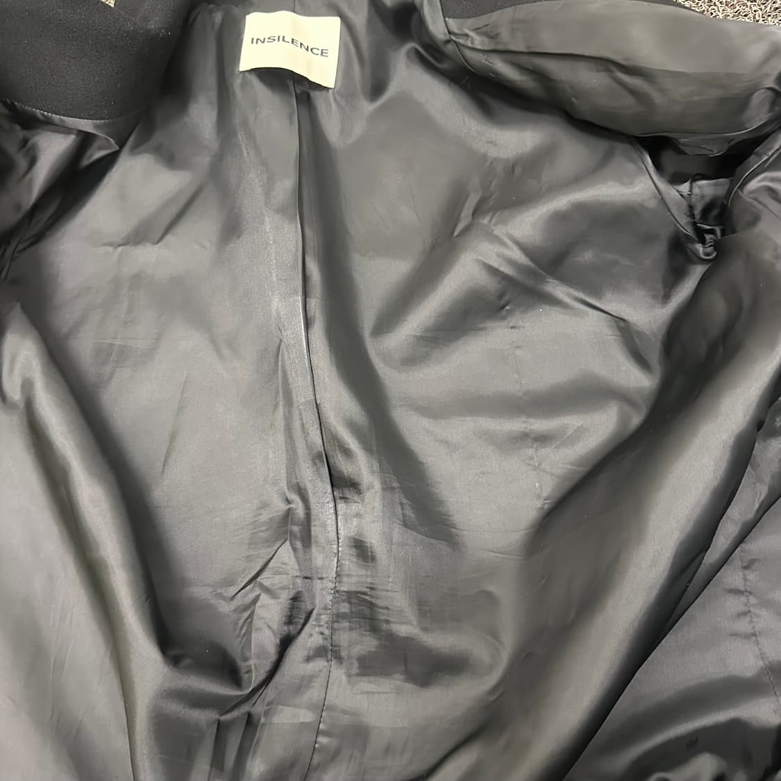 인사일런스 남성 싱글 울 캐시미어 롱코트 블랙 M 상품이미지8