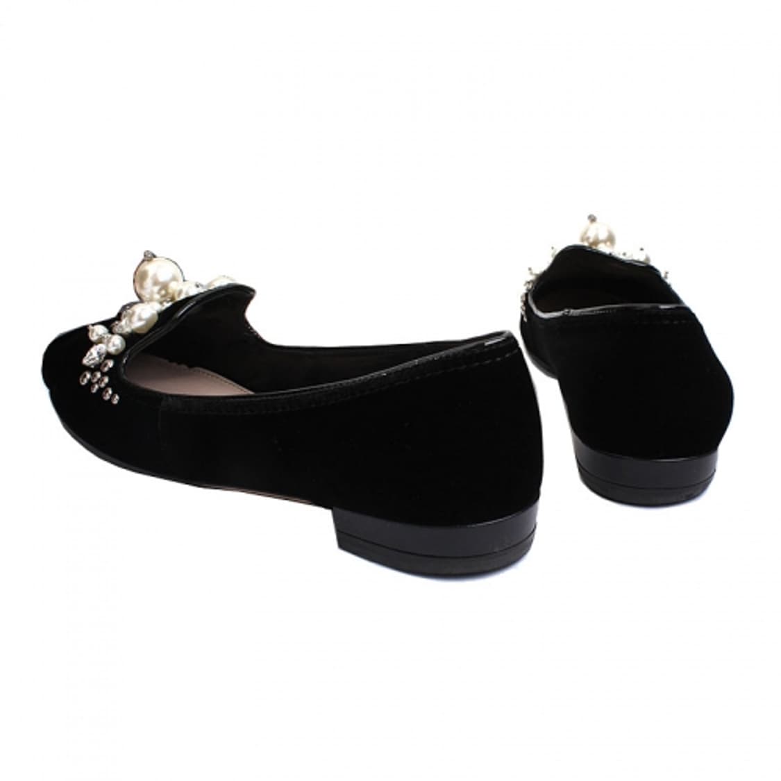 미우미우 블랙 벨벳 진주 로퍼 (37 1/2) 상품이미지4