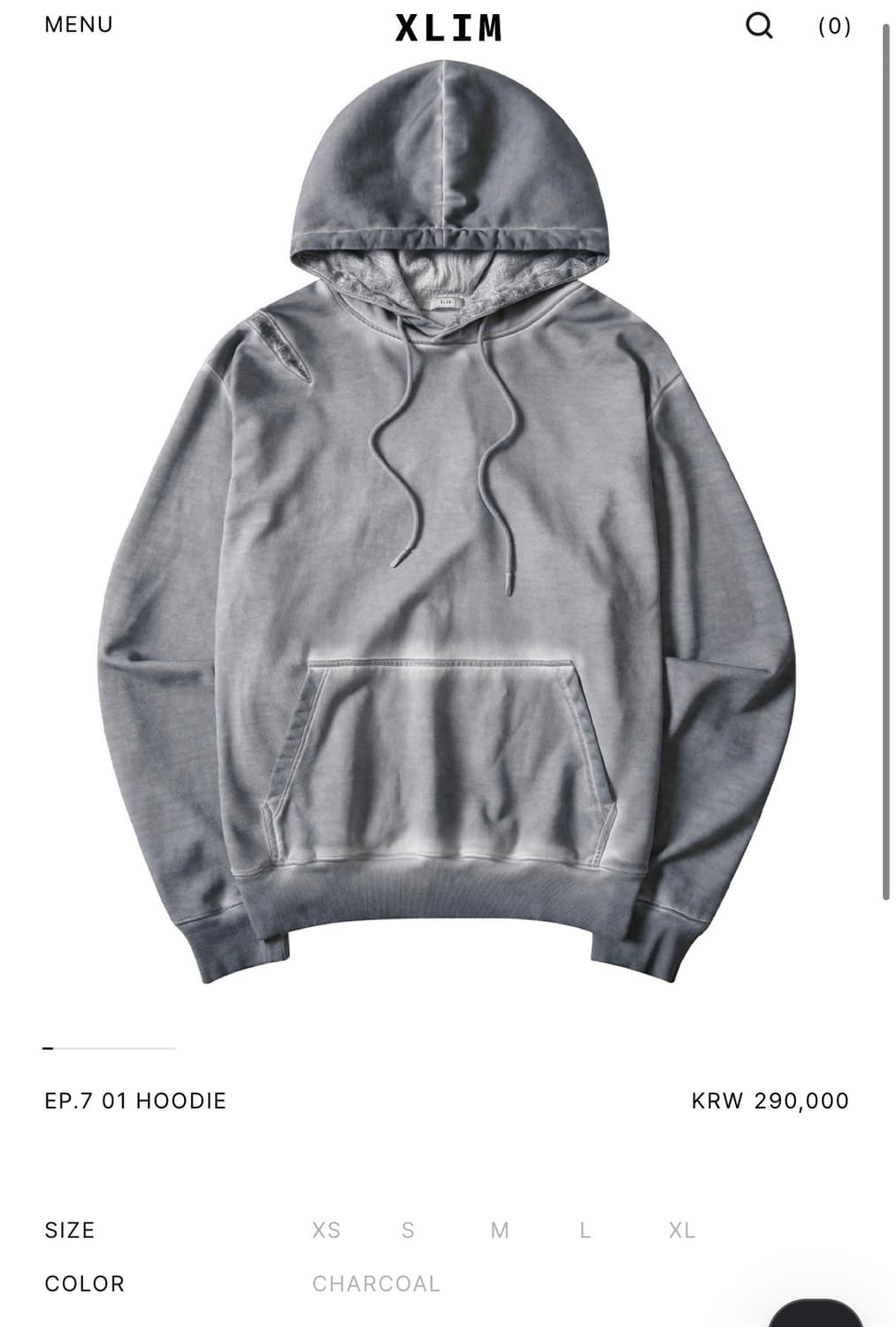 xlim ep.7 차콜 후디 XL 상품이미지2