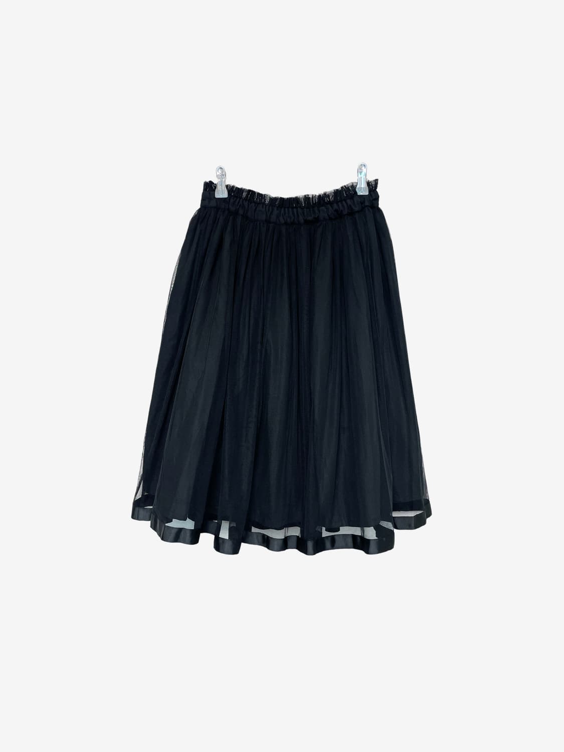 Ribbon Tulle Midi Skirt - Black 상품이미지8