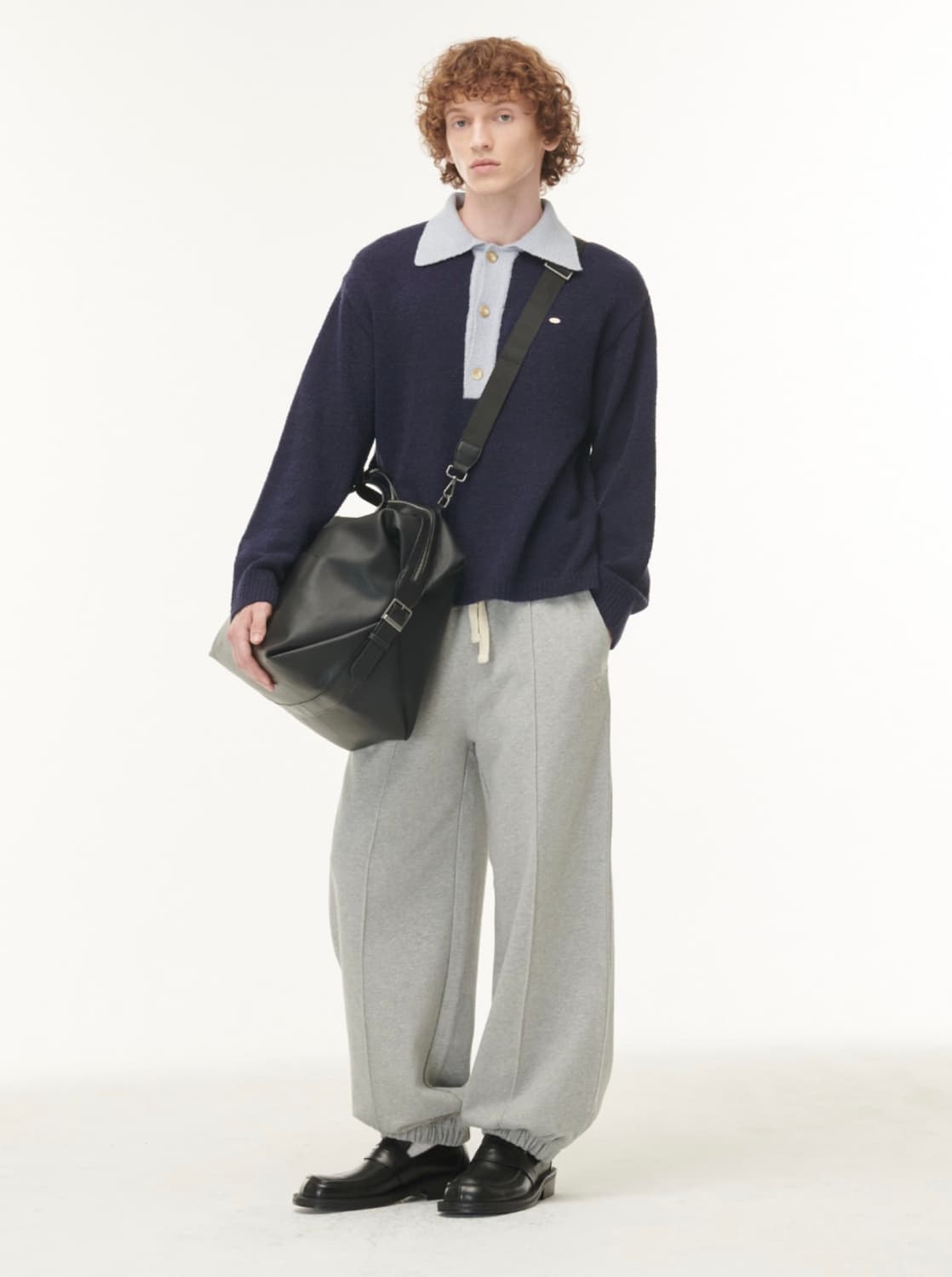 세터 나폴리 울 부클 폴로 니트 클래식 네이비 L 상품이미지4