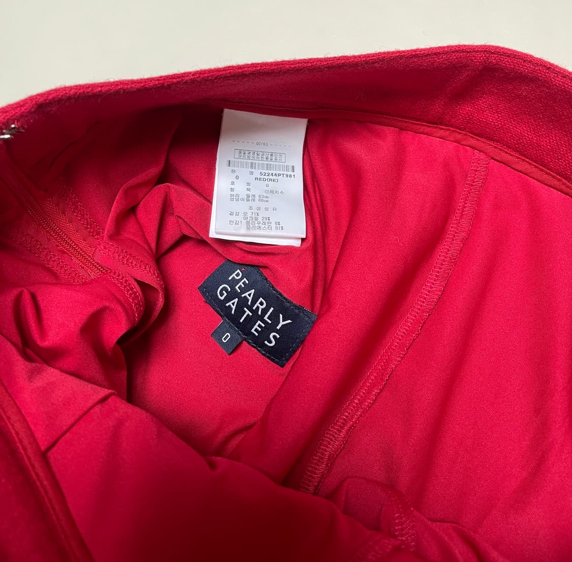 파리게이츠(Pearly Gates)플리츠 골프 스커트 레드 상품이미지3