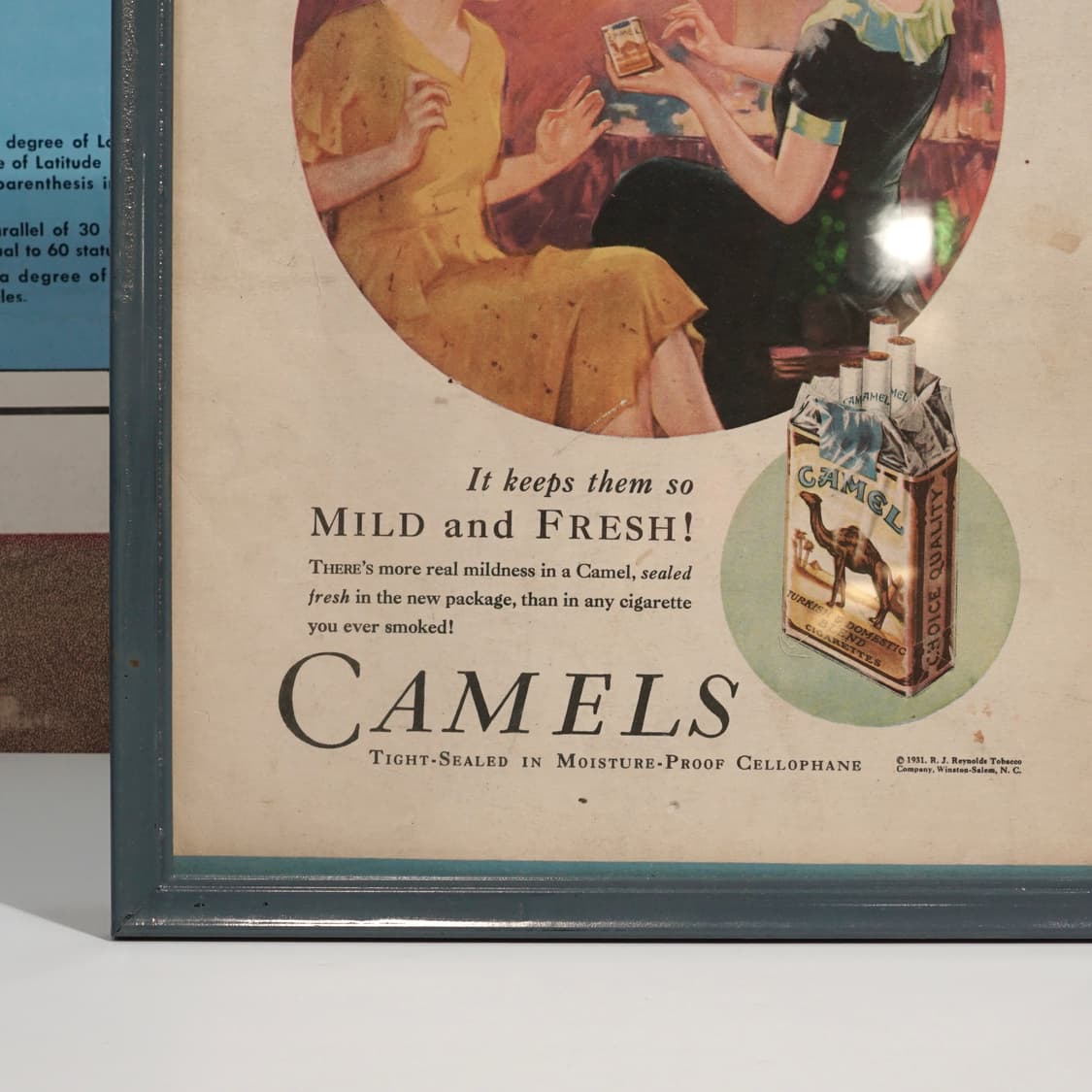 빈티지 소품 1931년 카멜 광고 포스터 액자 상품이미지2