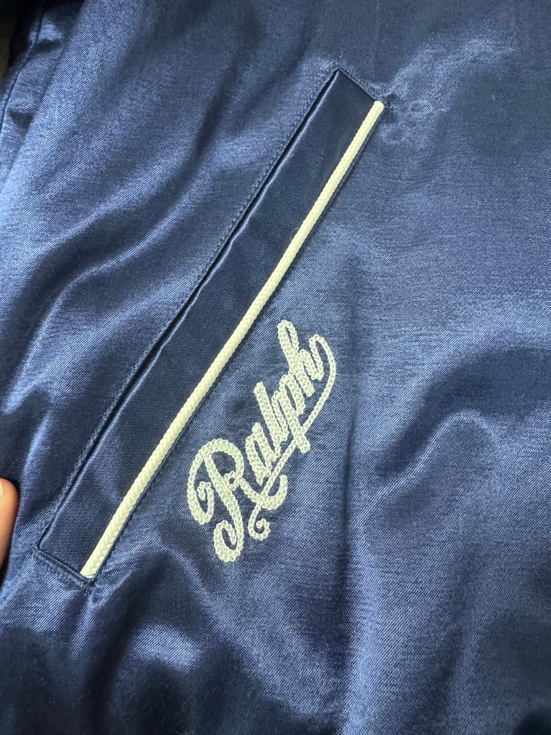 L 폴로 x mlb 초판 뉴욕 양키스 바시티 블루종 자켓 네이비 상품이미지6