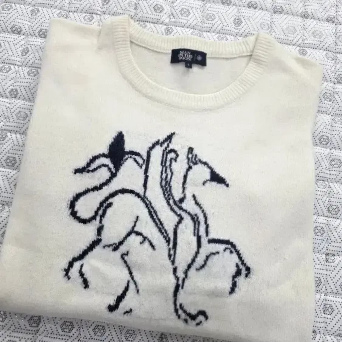 맨온더분 아이보리 울 니트 100 상품이미지4