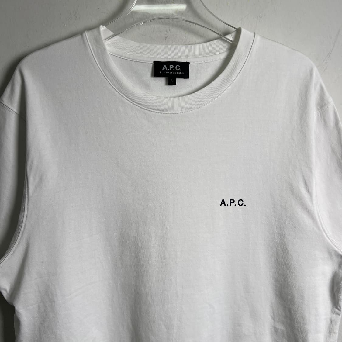 A.P.C 아페쎄 화이트 로고 반팔 티셔츠 L 상품이미지5