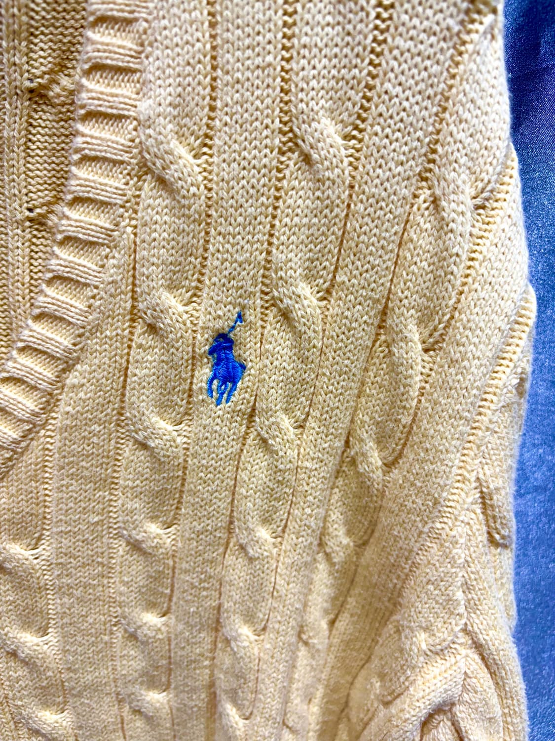 L 폴로랄프로렌 옐로우 브이넥 케이블 니트 상품이미지4