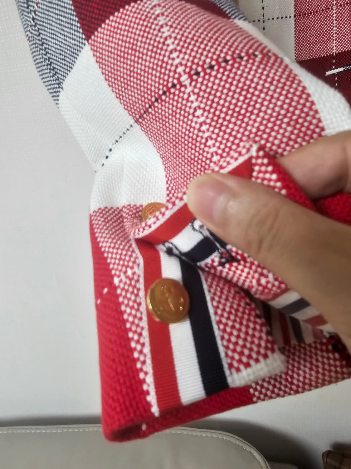 톰브라운 금장  플래드 체크 자켓(1/100/정품) 상품이미지5