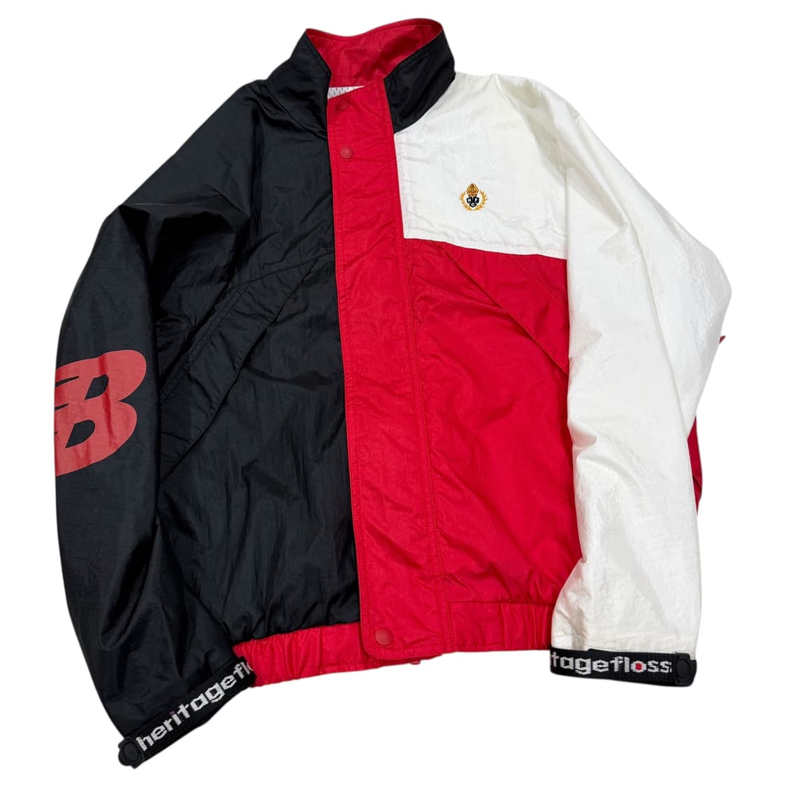 헤리티지플로스 x 뉴발란스 삼색 나일론 트랙 자켓 바람막이 S 상품이미지2