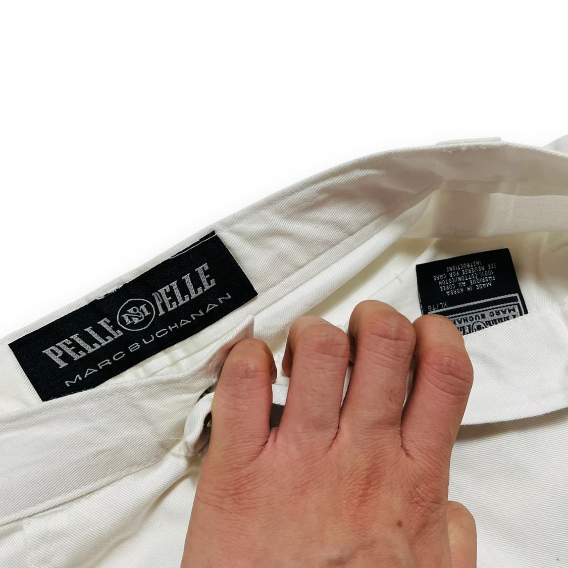 펠레 펠레 90s 올드스쿨 힙합 화이트 와이드 반바지 상품이미지5