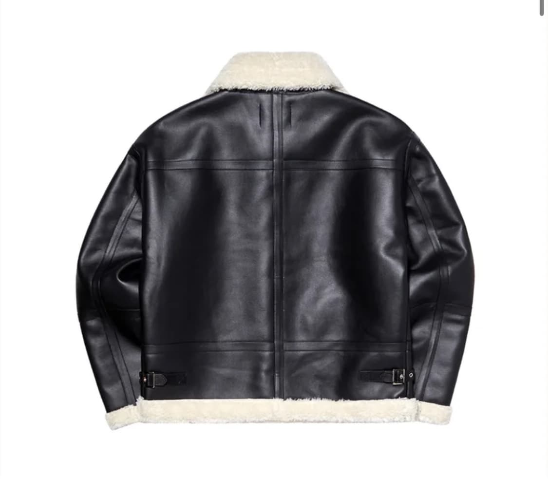 프라임먼트 드롭 숄더 에코 무스탕 판매합니다 블랙 레더 자켓 가죽 상품이미지3