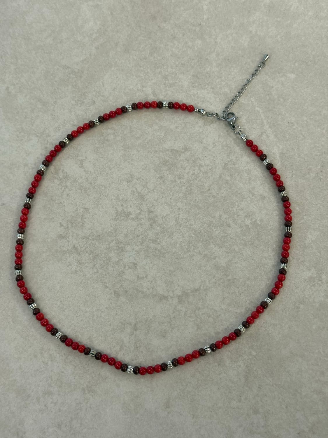 적색 비즈 레이어드 목걸이 상품이미지1