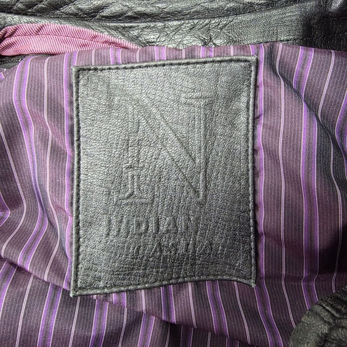 INDIAN 리얼 양가죽 블랙 빈티지 블루종 자켓 XL 상품이미지5