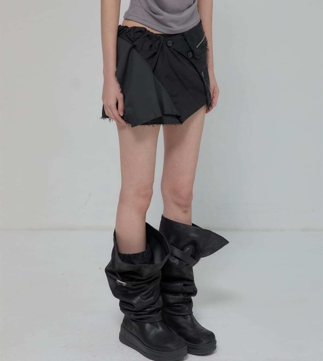플레어업 Asymmetrical Layered Mini Skirt  상품이미지3