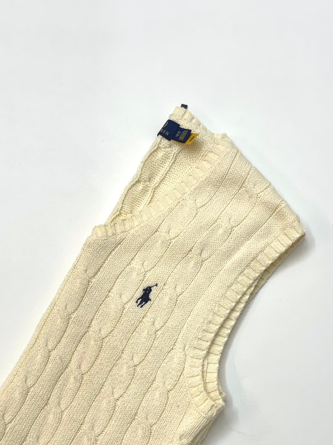 Polo 폴로 랄프로렌 아이보리 케이블 니트 베스트 상품이미지4