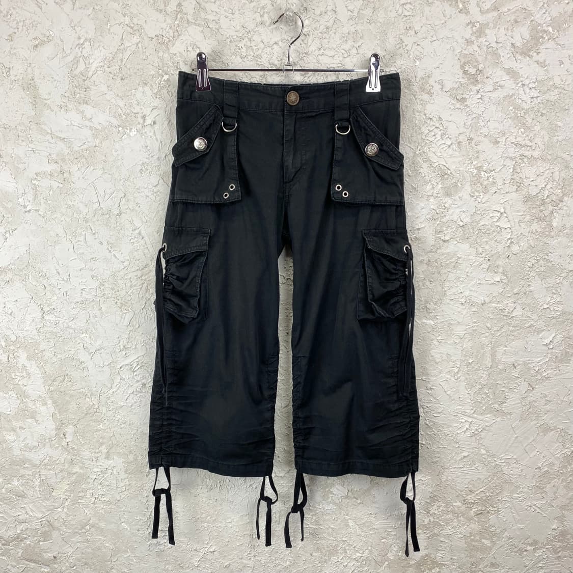 JPN VINTAGE 셔링 카프리 카고 팬츠 상품이미지1