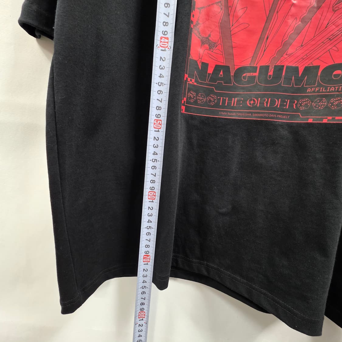 0166 [사카모토  데이즈] 나가모  캐릭터 블랙 반팔 티셔츠 공용 상품이미지4
