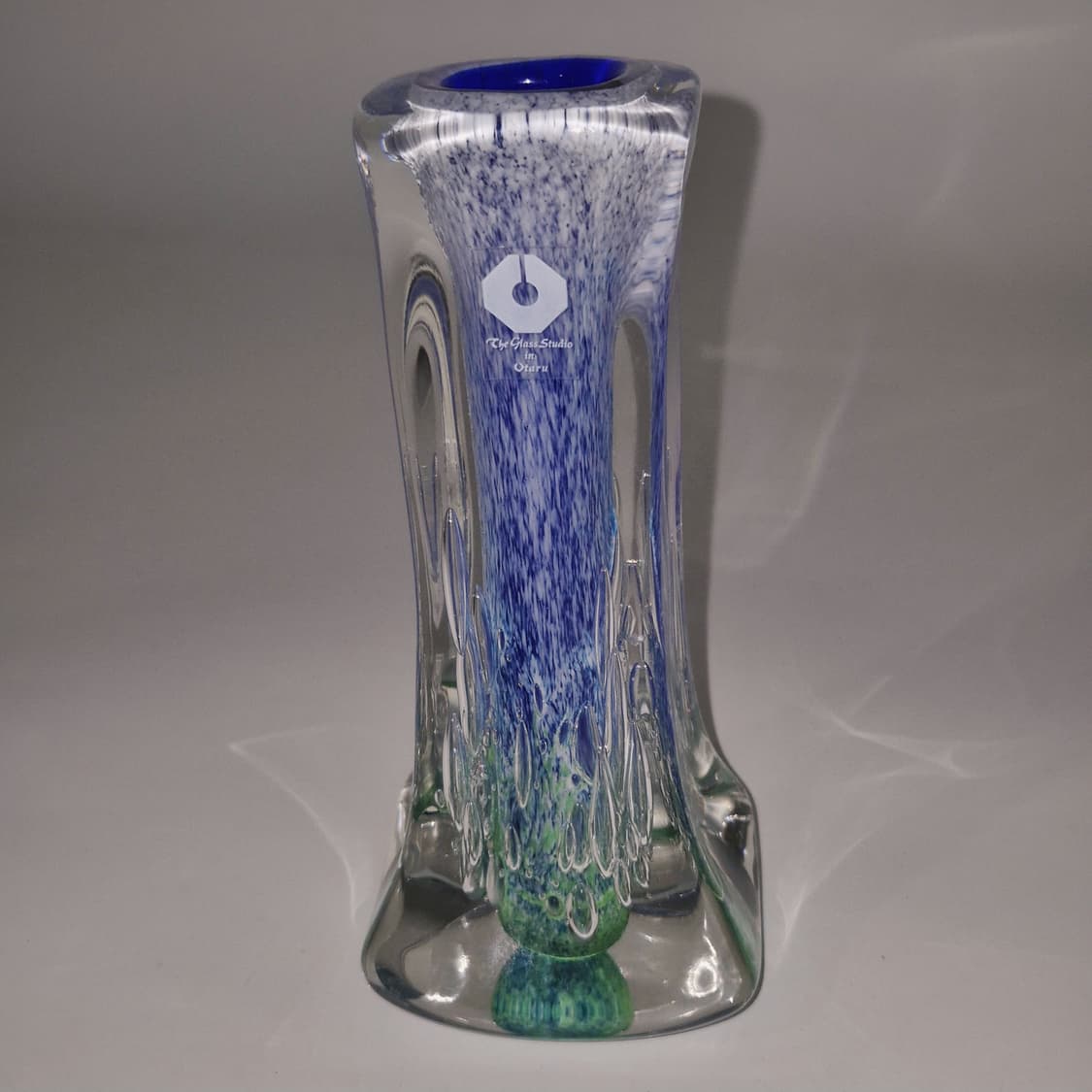 90s 오타루 스튜디오 핸드블로운 아쿠아 꽃병 상품이미지9
