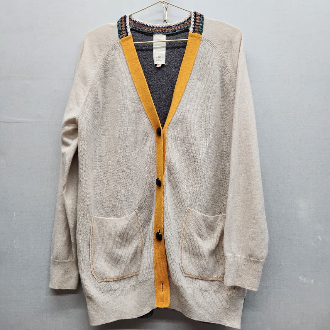 오즈세컨 투톤 울 가디건 2(L) 상품이미지1