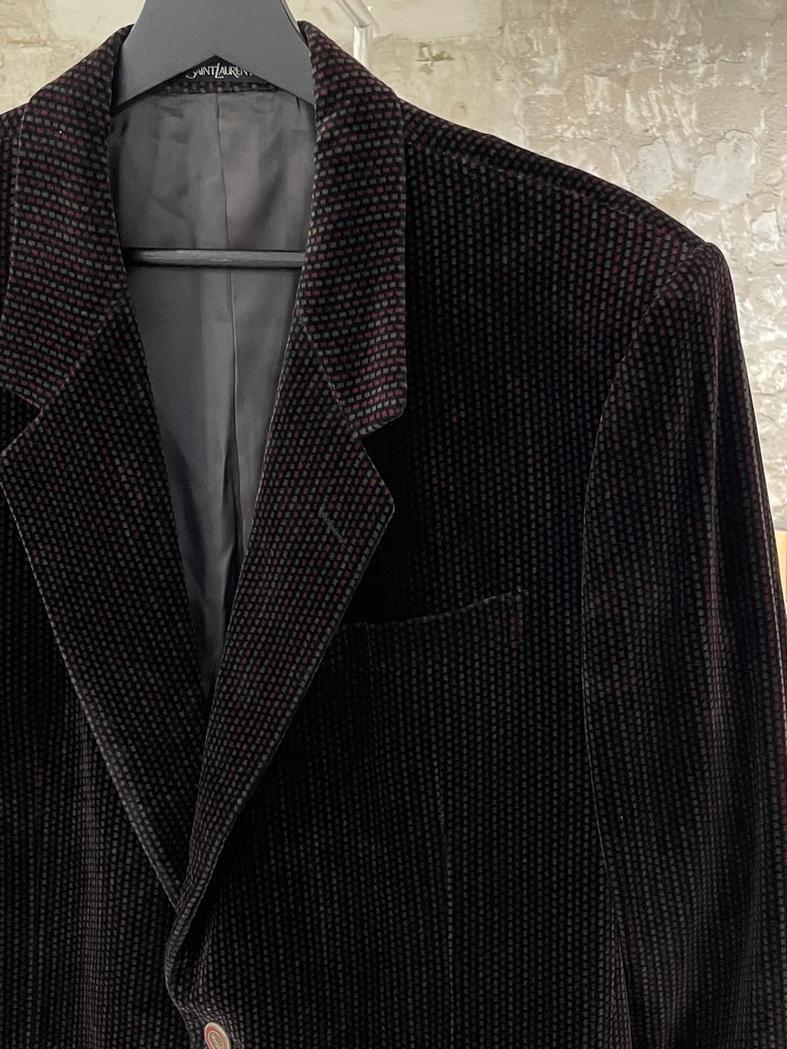 이브 생로랑 디퓨전 옴므 로즈 도트 라인 2B 벨벳 블레이저 상품이미지3