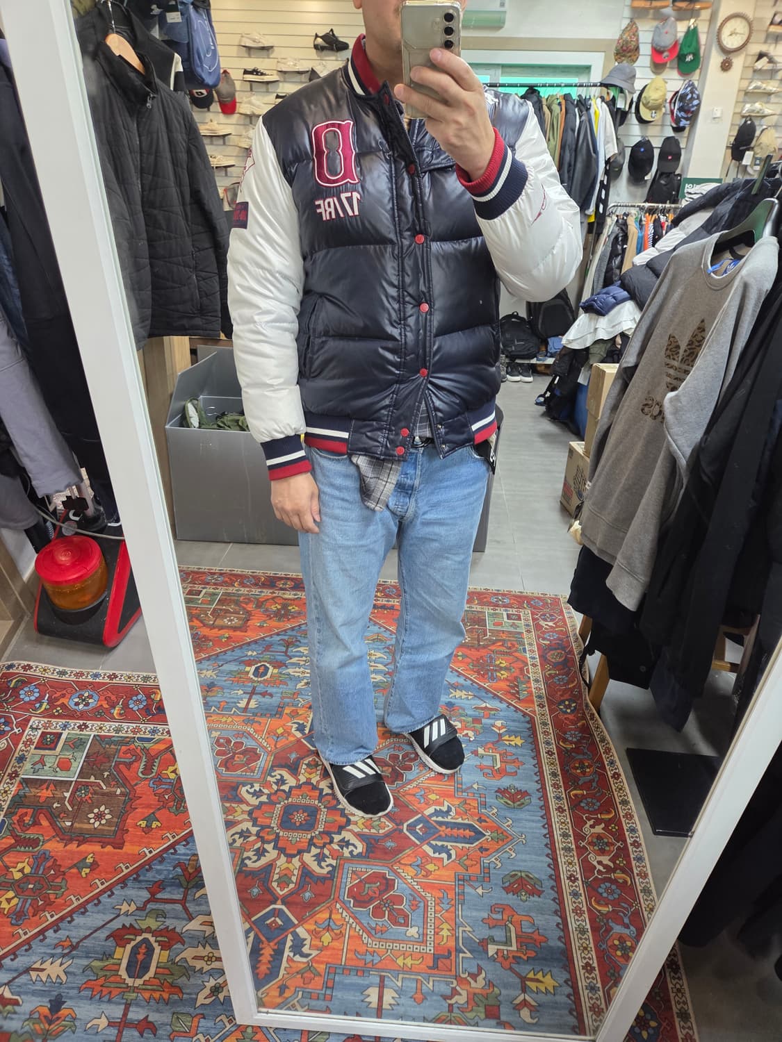 데상트 추신수 스타디움 덕다운 패딩 xl 상품이미지8