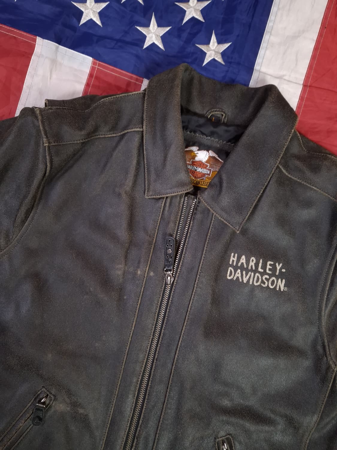 오리지날 할리데이비슨 리얼레더 이글 테슬 라이더자켓 상품이미지4