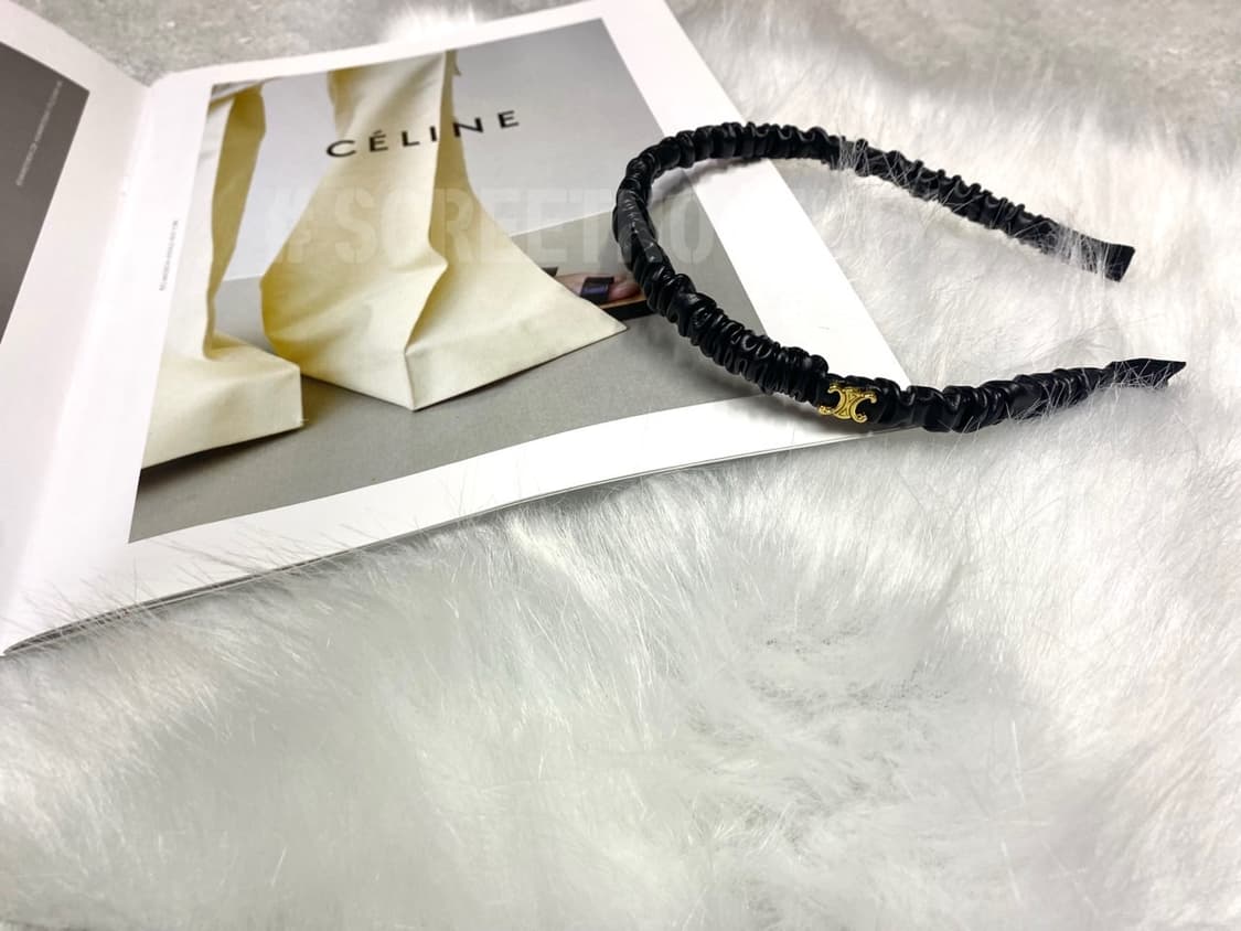  셀린느 레더 헤어밴드 블랙 상품이미지5