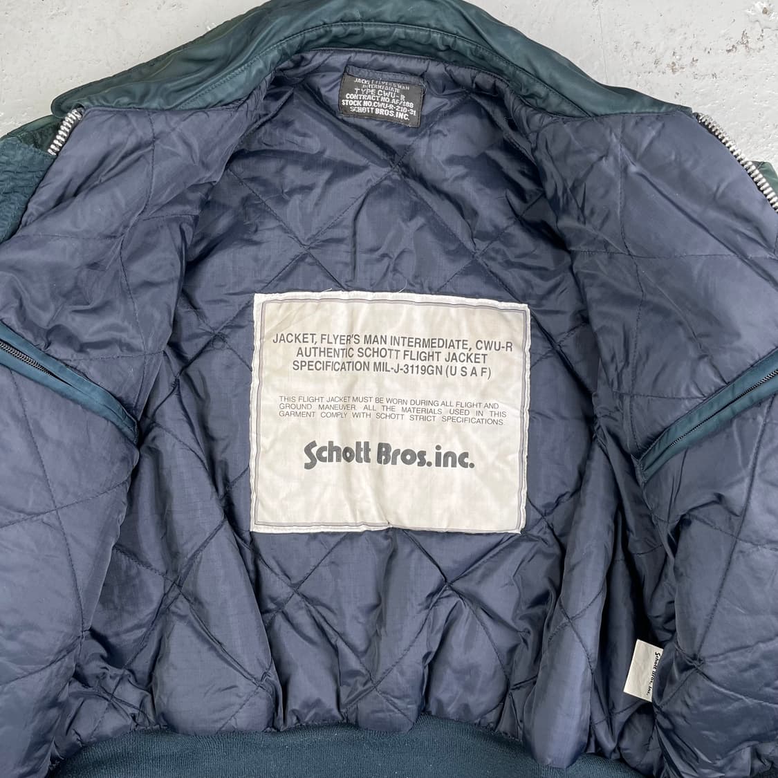 빈티지 Schott CWU-R 플라이트 봄버 자켓 상품이미지5
