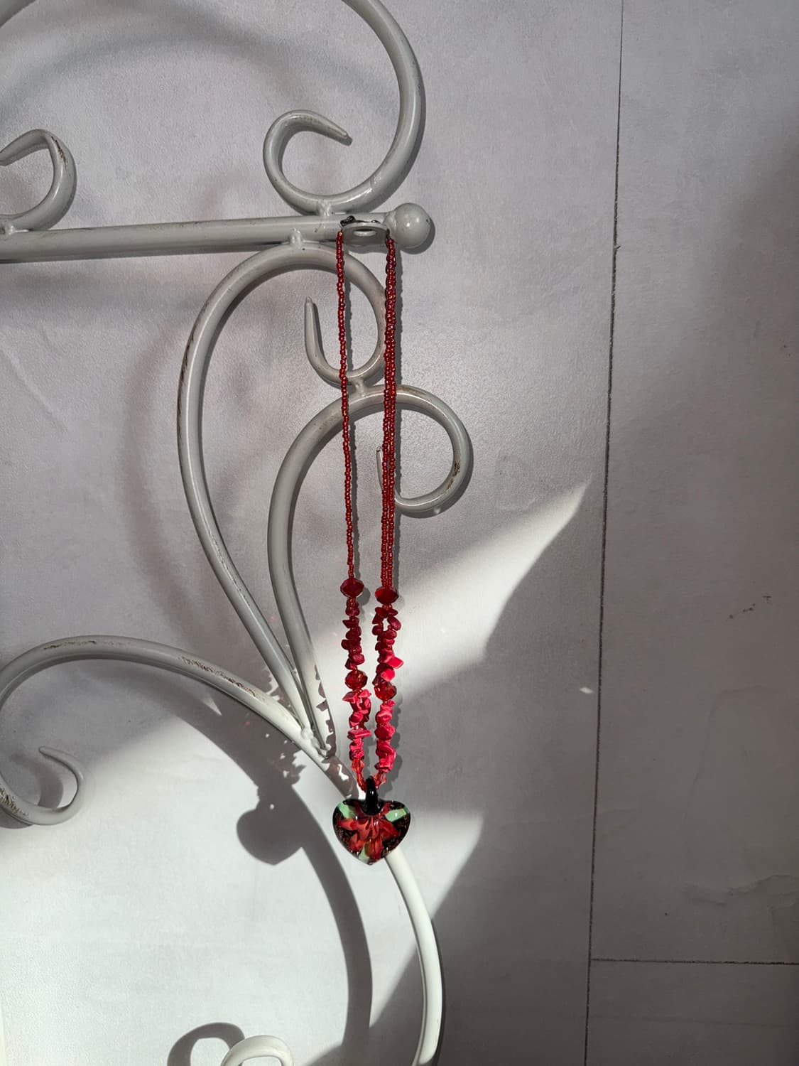 Black oriental flower heart beads 목걸이 상품이미지5