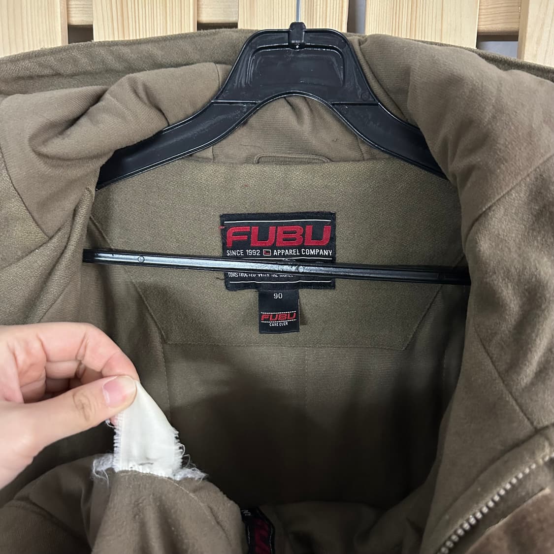 (L) FUBU 후부 푸부 90s 카키 워크 자켓 상품이미지7