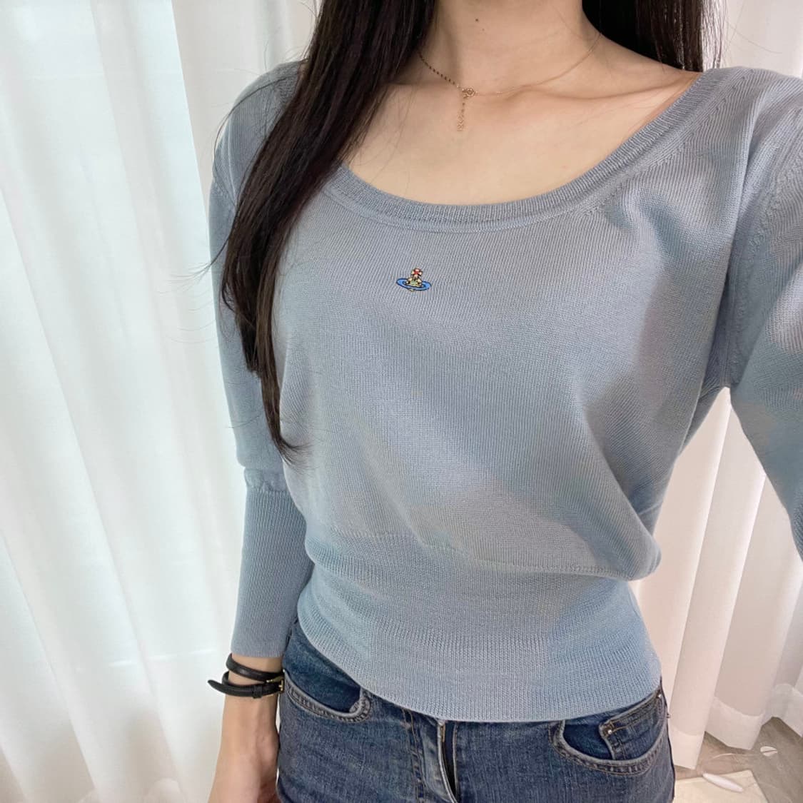 비비안웨스트우드 유넥 울 니트 스카이블루 상품이미지8