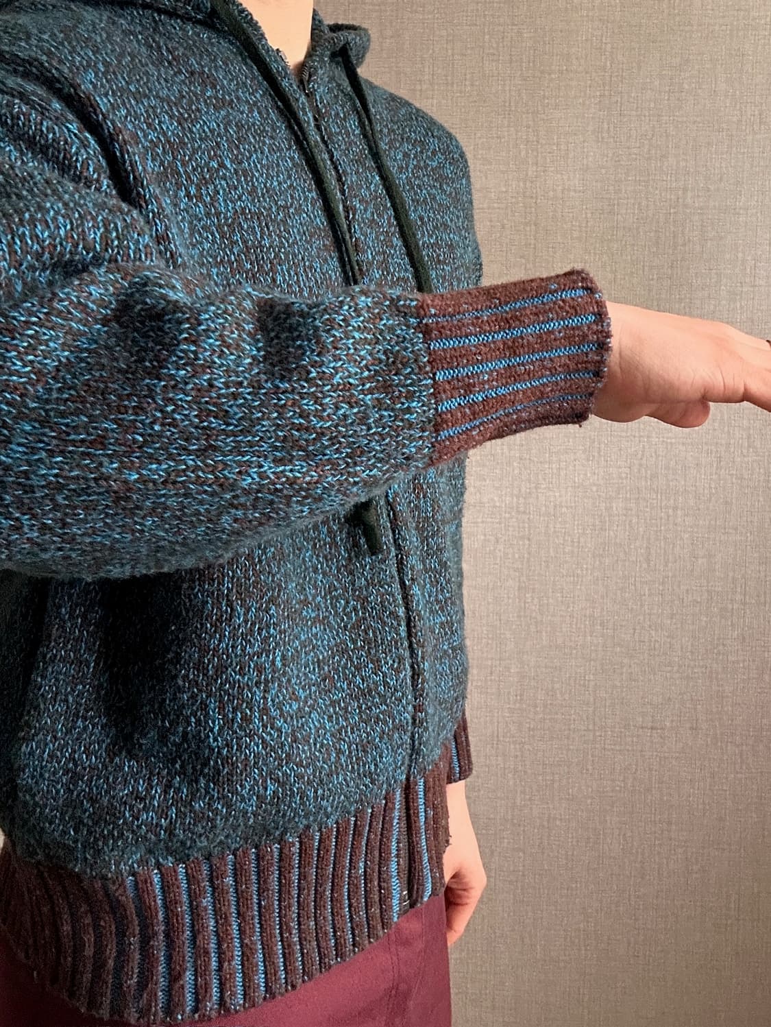 MARNI x UNIQLO 믹스 컬러 얀 풀짚 후드 상품이미지4