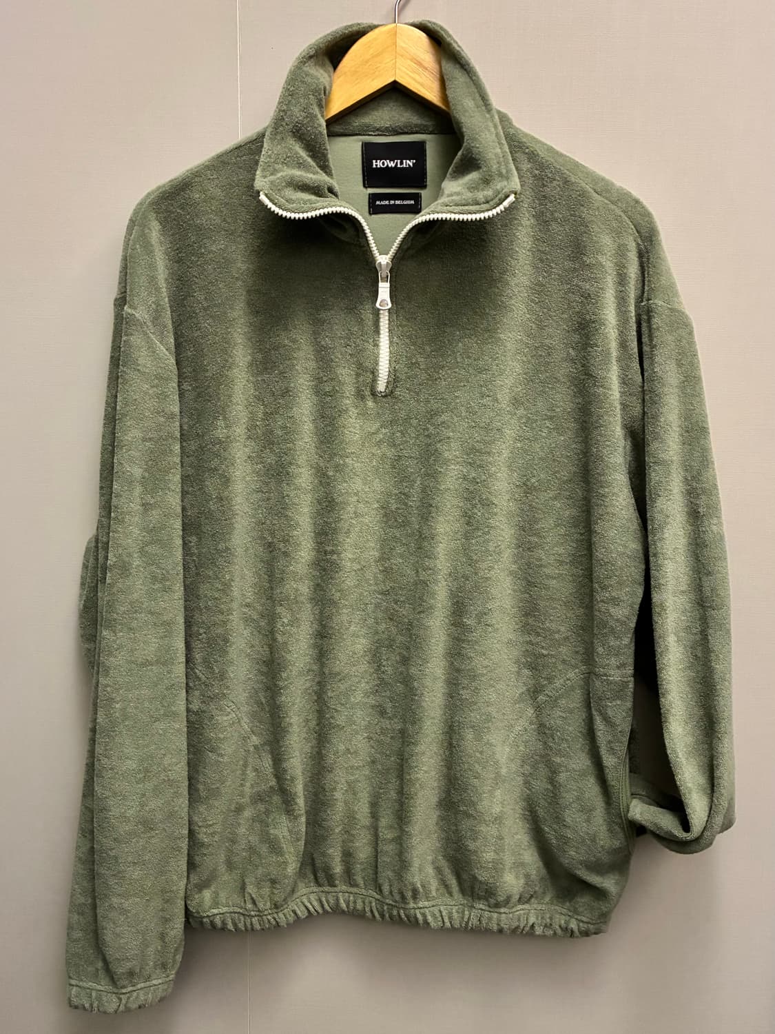 (M/100)HOWLIN 하울린 허모호사 테리코튼 하프집업 반집업 상품이미지1