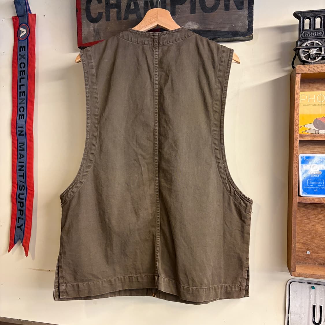 Vintage Brown Zip Work Vest 상품이미지6
