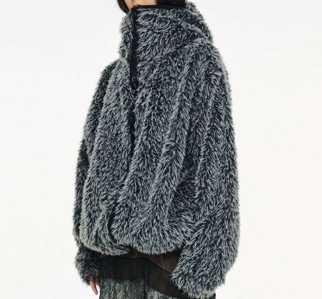 세릭 바라클라바 집업 차콜 후드 퍼 상품이미지2